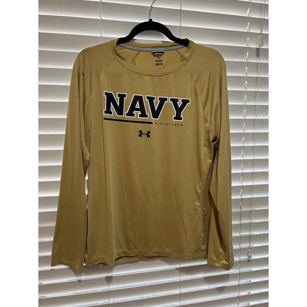 Under Armour Navy Midshipmen Long Sleeve Shirt -‎ Size L